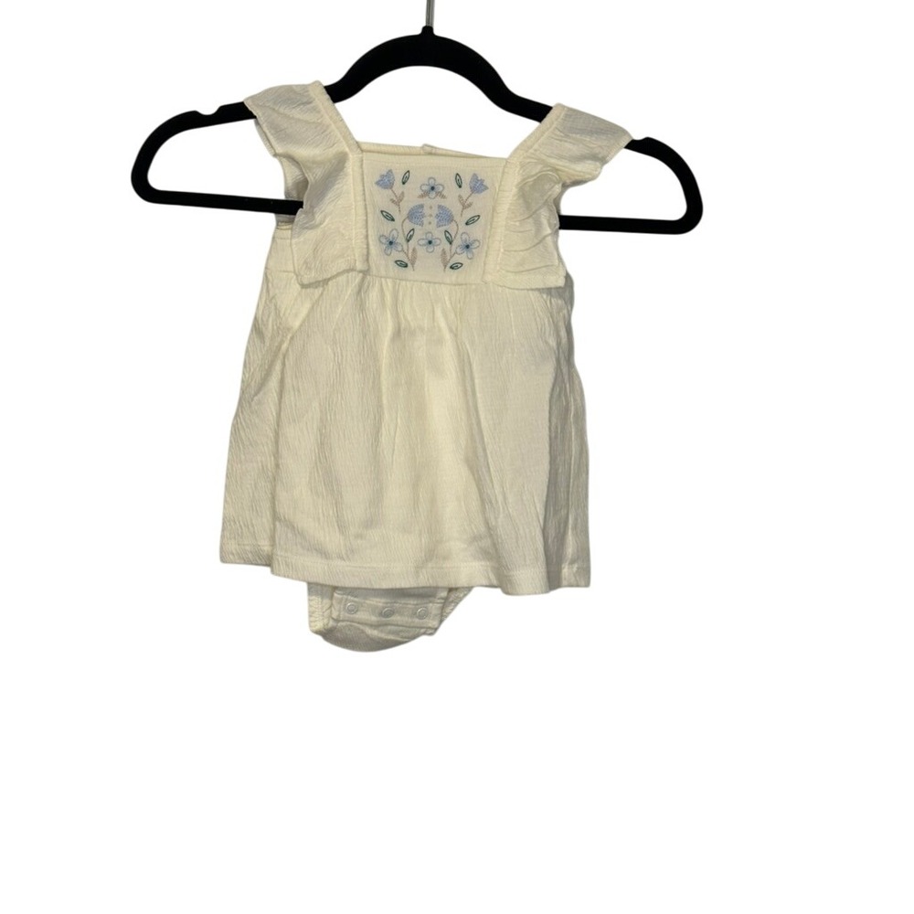 Carters Baby Girl Dress 12M Ivory Floral Sleeveless Romper‎ Bodysuit Outfit NWT